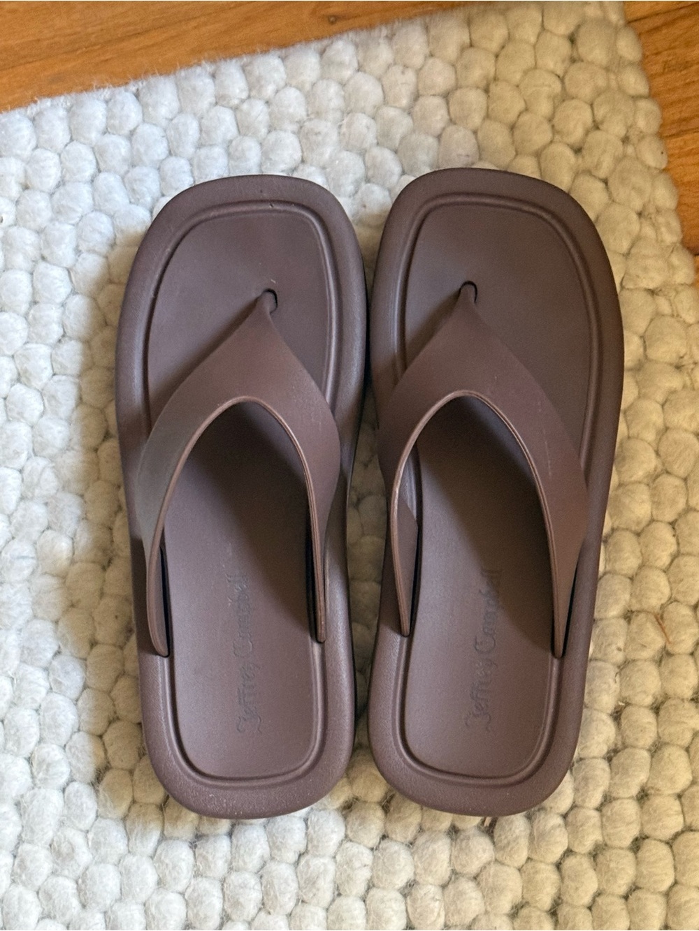 Jeffrey Campbell Chocolate Brown Platform Flip Flop Sandals